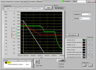 Solar Array Simulation GUI Screenshot
